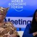 WTO Director-General Ngozi Okonjo-Iweala (left) and Damilola Ogunbiyi, Special Representative of the UN Secretary-General for Sustainable Energy for All (right), speaking at separate panels during the World Economic Forum in Davos. (Edited image)