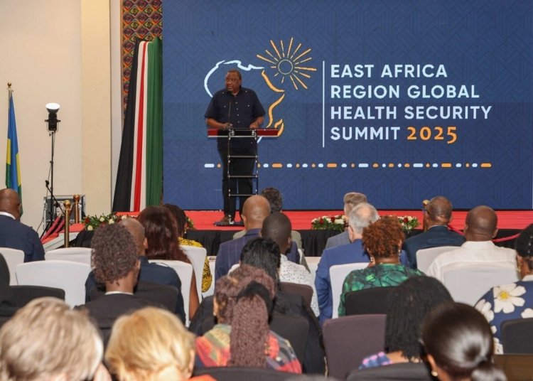 Former Kenyan President Uhuru Kenyatta delivered a keynote address at the East Africa Region Global Health Security Summit in Mombasa
